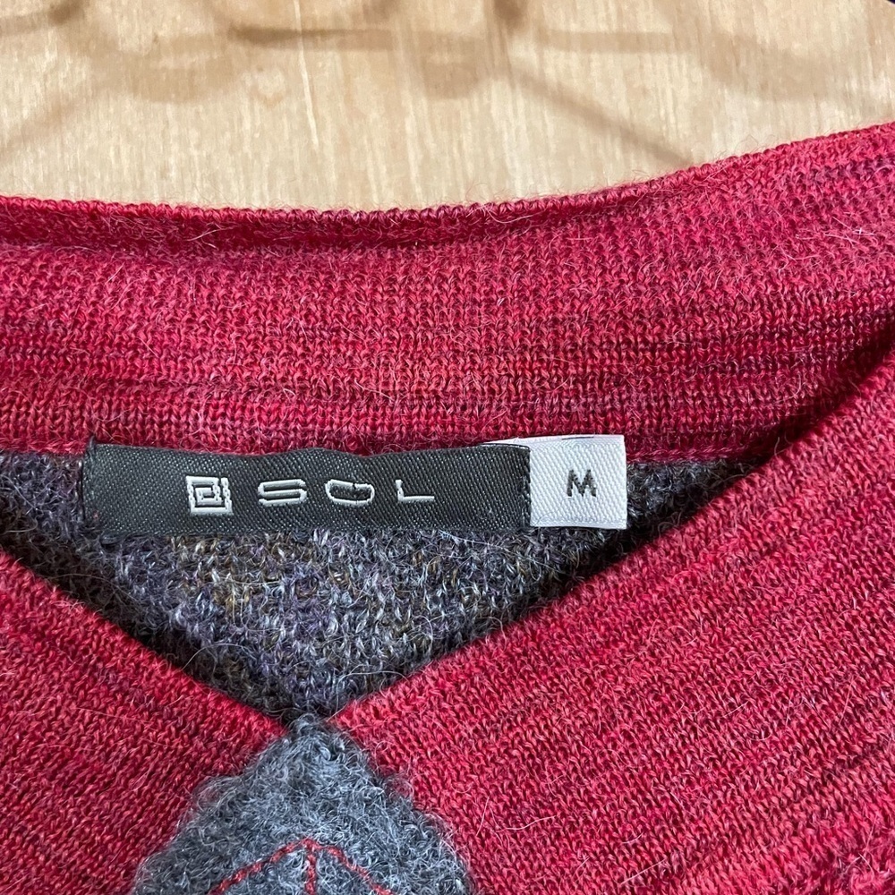 SOL- baby alpaca wool vintage v neck - Picture 3 of 4